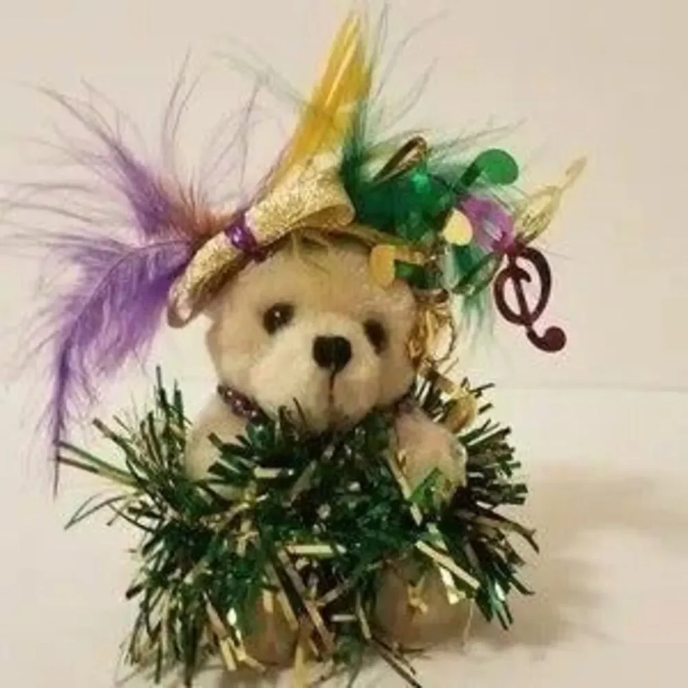 Mardi Gras Bears Handmade Festive